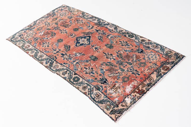 Detail image of 3' 2 x 6' 1 Hand Knotted Ultra Vintage Persian Wool Runner Rug