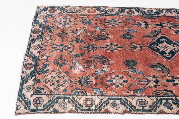Detail image of 3' 2 x 6' 1 Hand Knotted Ultra Vintage Persian Wool Runner Rug