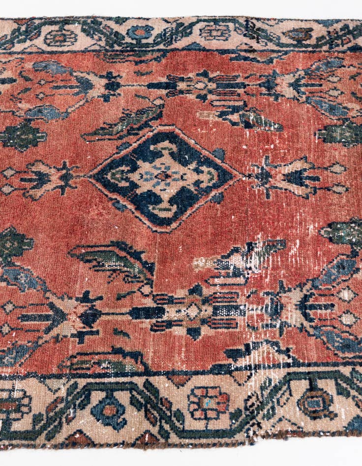Detail image of 3' 2 x 6' 1  Hand Knotted Ultra Vintage Persian Wool Runner Rug