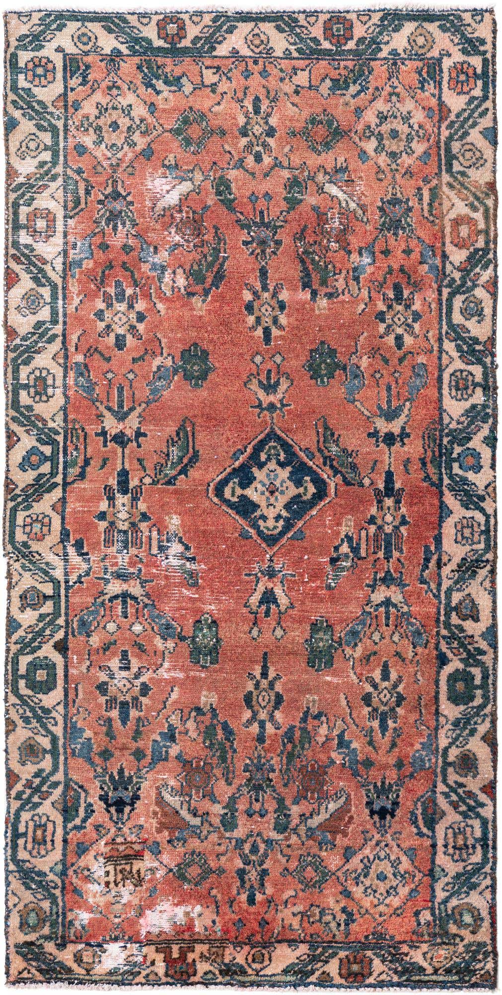3' 2 x 6' 1 Hand Knotted Ultra Vintage Persian Wool Runner Rug