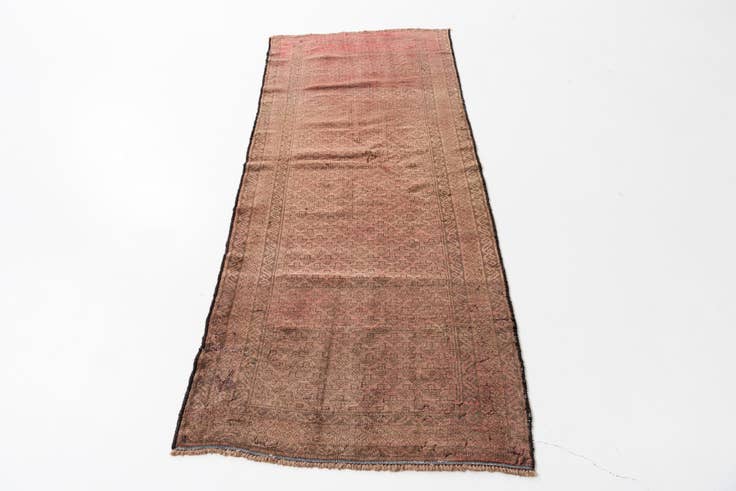 Detail image of 2' 8 x 6' 10 Hand Knotted Ultra Vintage Persian Wool Runner Rug
