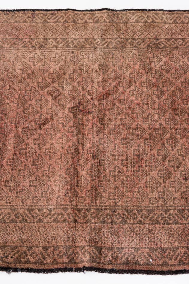 Detail image of 2' 8 x 6' 10 Hand Knotted Ultra Vintage Persian Wool Runner Rug