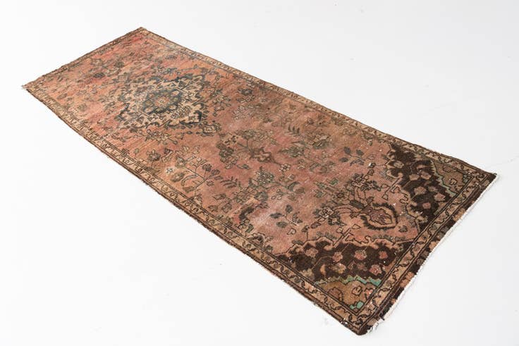 Detail image of 2' 8 x 7' 6 Hand Knotted Ultra Vintage Persian Wool Runner Rug
