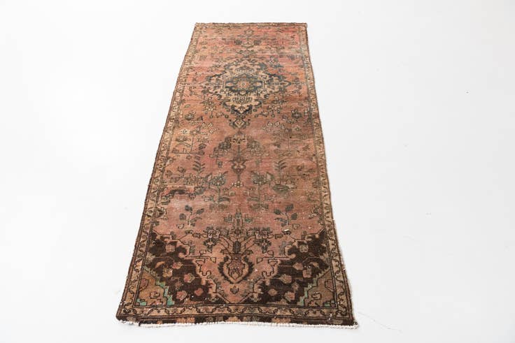 Detail image of 2' 8 x 7' 6 Hand Knotted Ultra Vintage Persian Wool Runner Rug