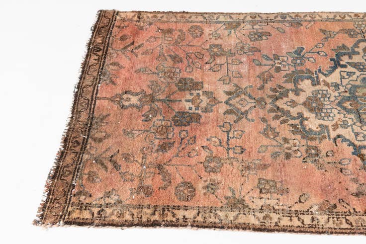 Detail image of 2' 8 x 7' 6 Hand Knotted Ultra Vintage Persian Wool Runner Rug