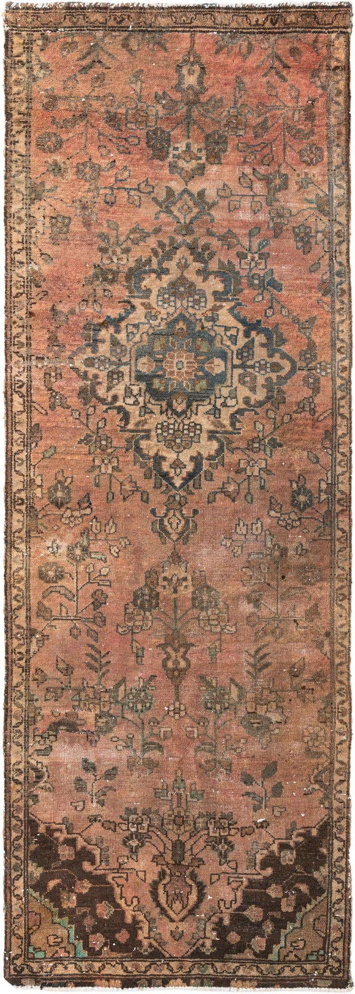 2' 8 x 7' 6 Hand Knotted Ultra Vintage Persian Wool Runner Rug