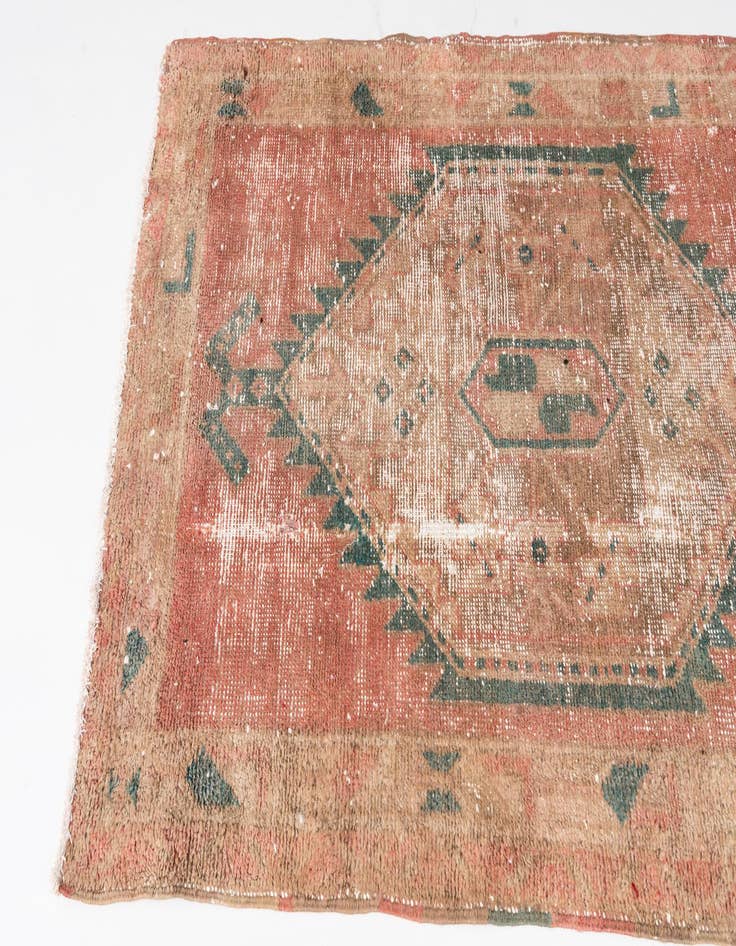 Detail image of 3' 8 x 10' 8  Hand Knotted Ultra Vintage Persian Wool Runner Rug