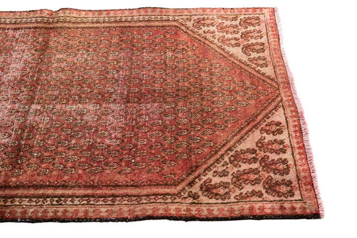 3' 3 x 6' 8 Hand Knotted Ultra Vintage Persian Wool Runner Rug