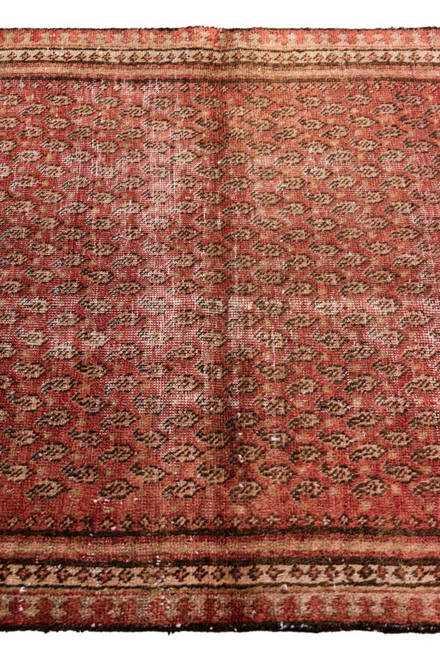 Detail image of 3' 3 x 6' 8 Hand Knotted Ultra Vintage Persian Wool Runner Rug