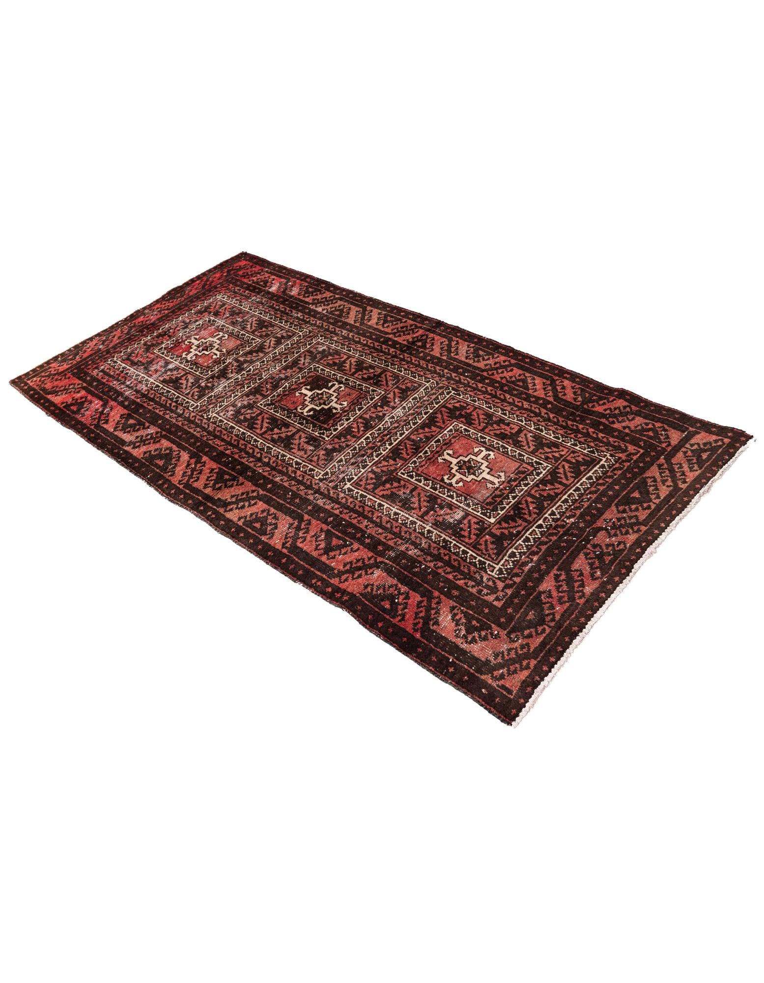 3' 4 x 6' 7 Hand Knotted Ultra Vintage Persian Wool Runner Rug
