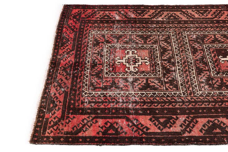 Detail image of 3' 4 x 6' 7 Hand Knotted Ultra Vintage Persian Wool Runner Rug
