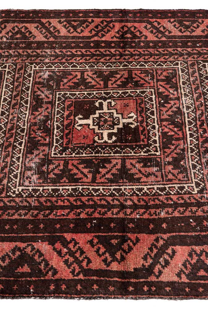 3' 4 x 6' 7 Hand Knotted Ultra Vintage Persian Wool Runner Rug