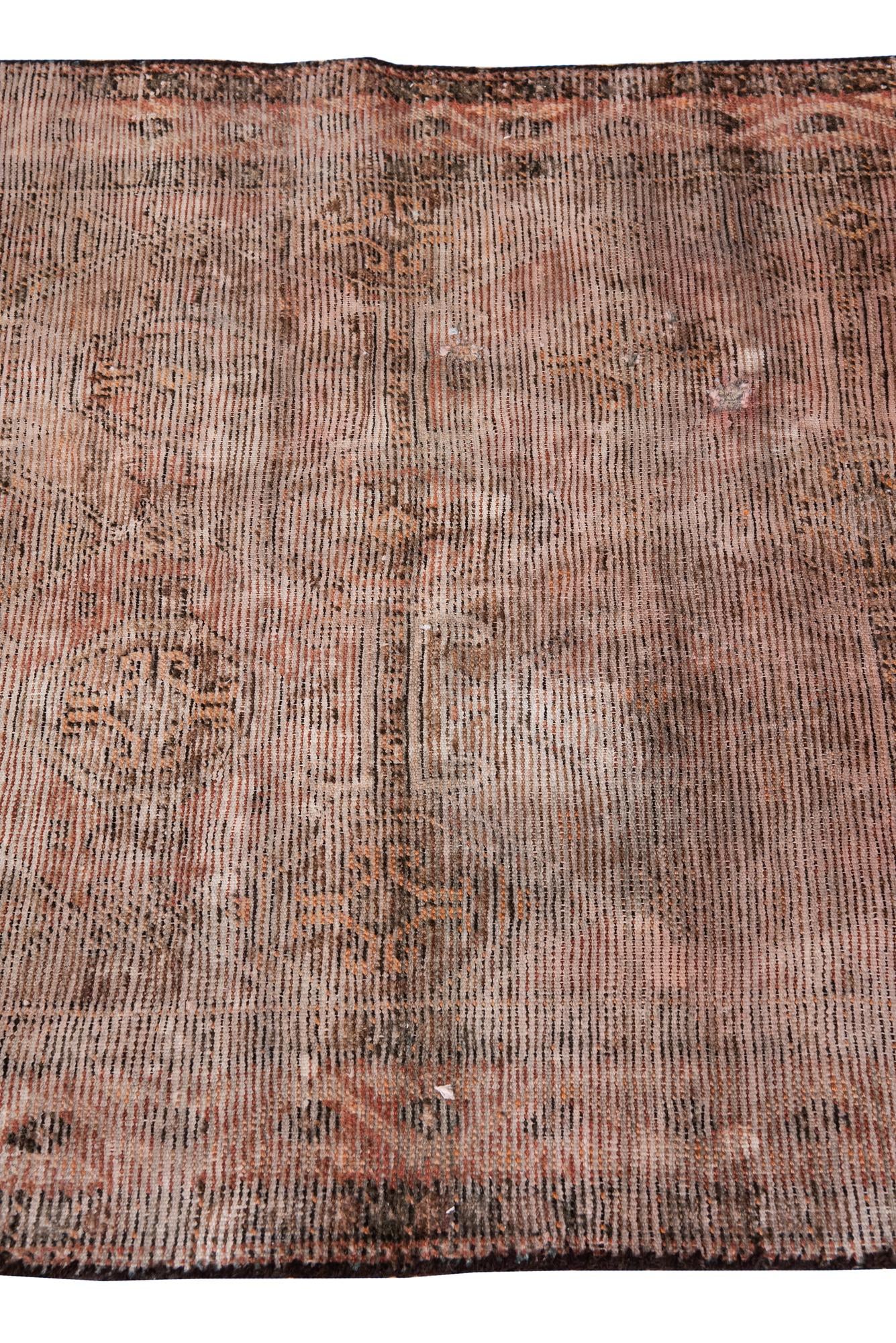 3' 5 x 7' 7 Hand Knotted Ultra Vintage Persian Wool Runner Rug