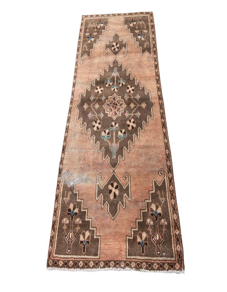 Detail image of 3' 1 x 6'  Hand Knotted Ultra Vintage Persian Wool Runner Rug