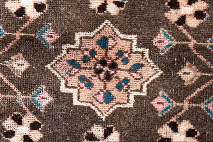 Detail image of 3' 1 x 6' Hand Knotted Ultra Vintage Persian Wool Runner Rug