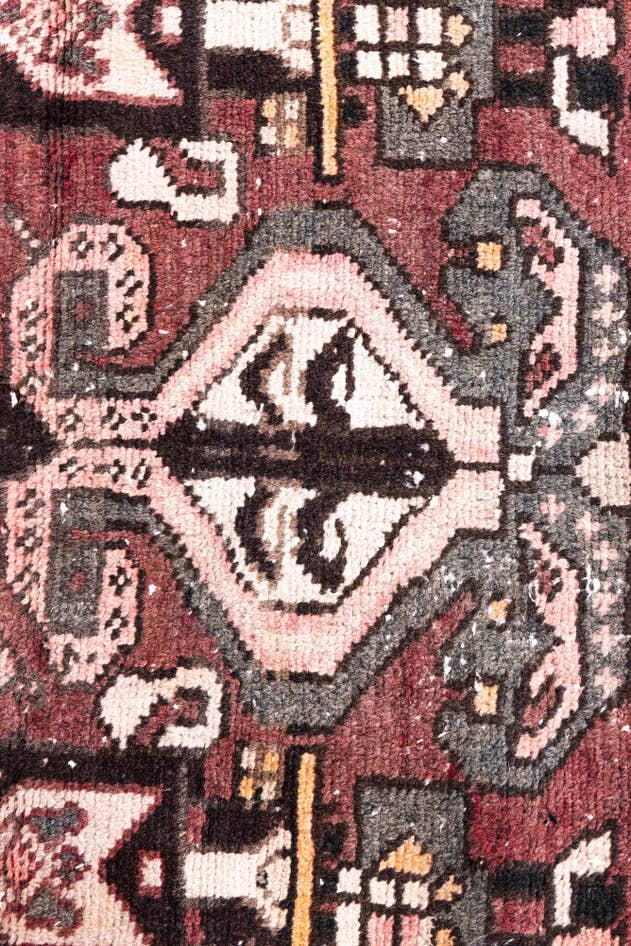 Detail image of 105cm x 245cm anudado a mano Ultra Vintage Alfombra Persa Lana Pasillera