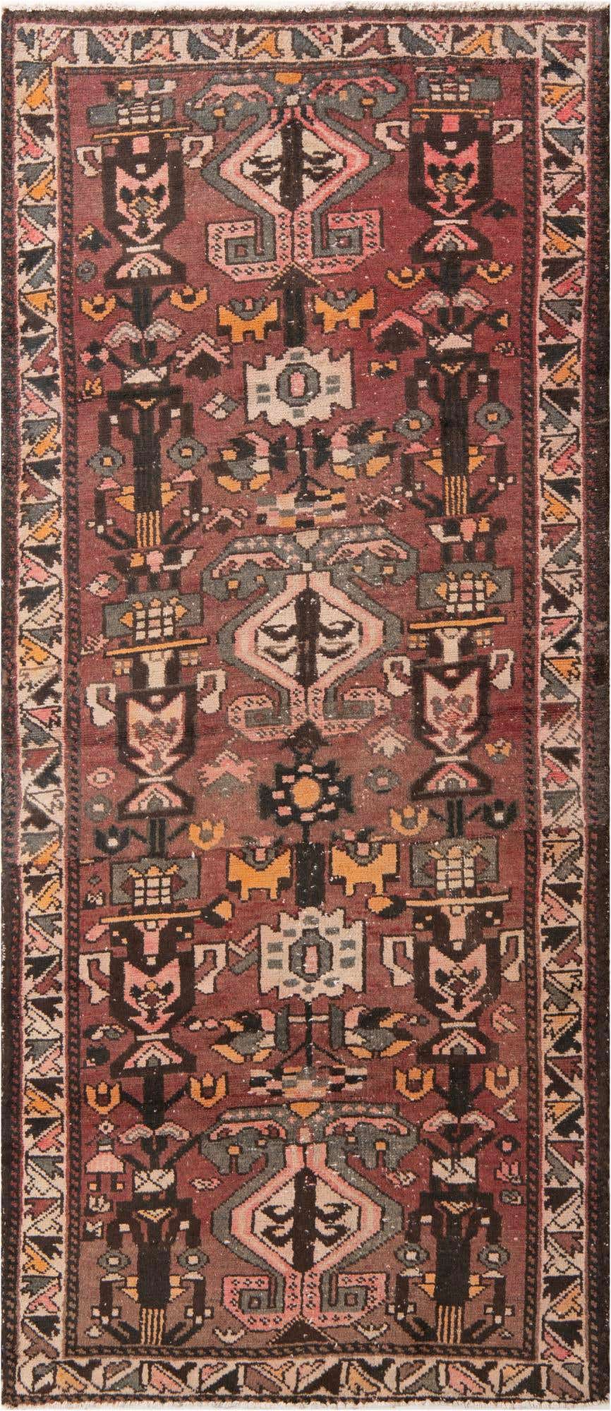 105cm x 245cm anudado a mano Ultra Vintage Alfombra Persa Lana Pasillera