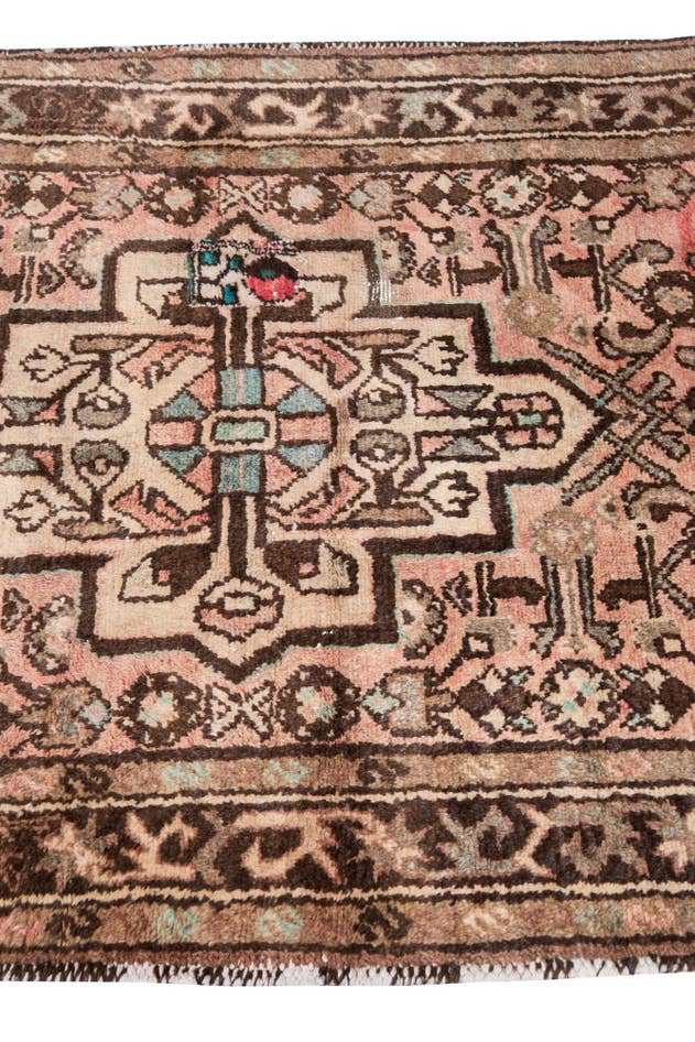 Detail image of 100cm x 215cm anudado a mano Ultra Vintage Alfombra Persa Lana Pasillera
