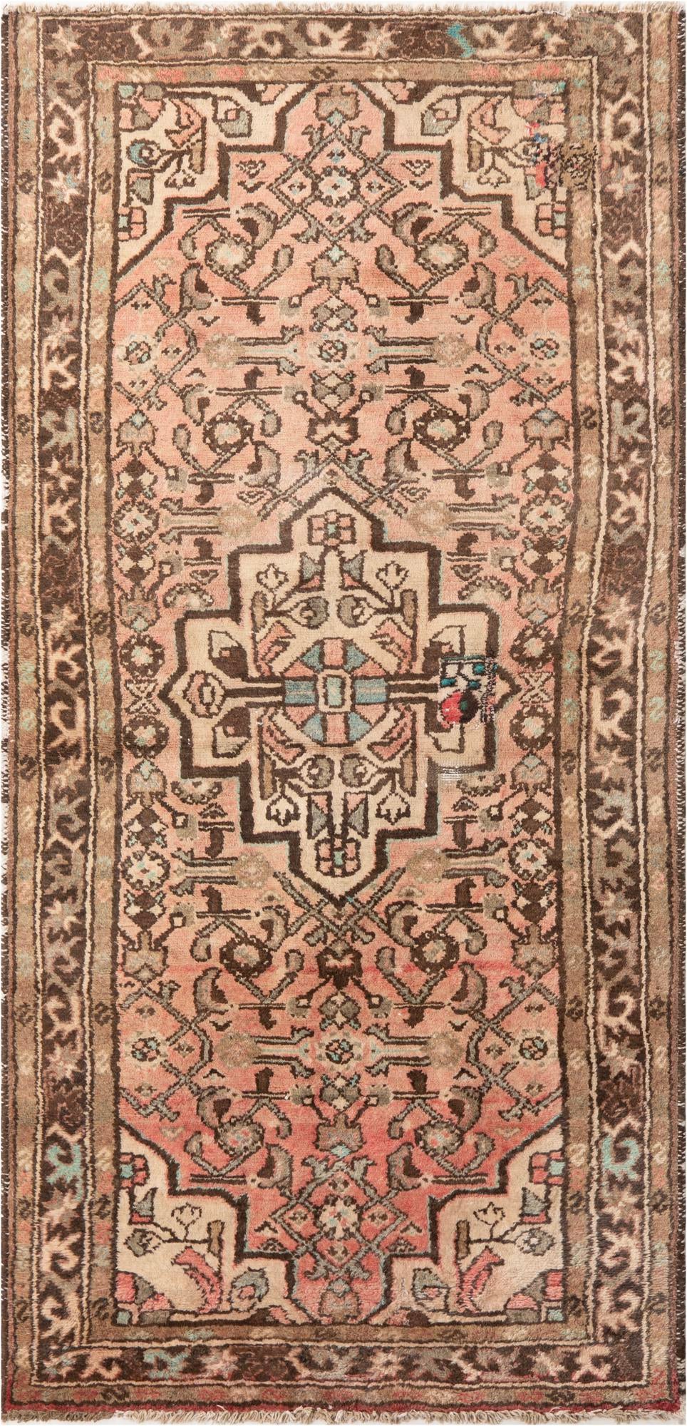 100cm x 215cm anudado a mano Ultra Vintage Alfombra Persa Lana Pasillera