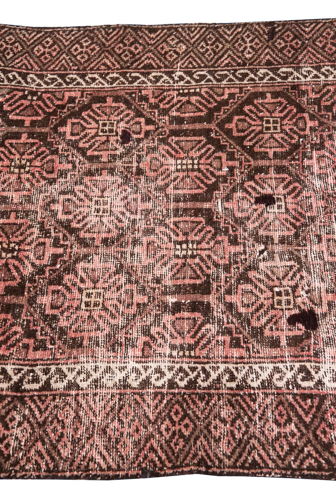 3' 3 x 7' 10 Hand Knotted Ultra Vintage Persian Wool Runner Rug