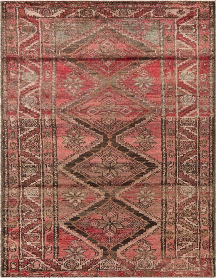 Detail image of 3' 6 x 7' 10 Hand Knotted Ultra Vintage Persian Wool Runner Rug