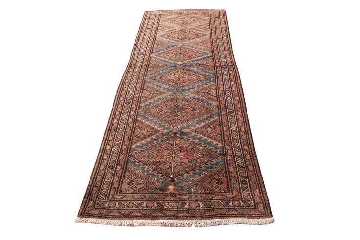 Detail image of 3' 6 x 9' 10 Hand Knotted Ultra Vintage Persian Wool Runner Rug