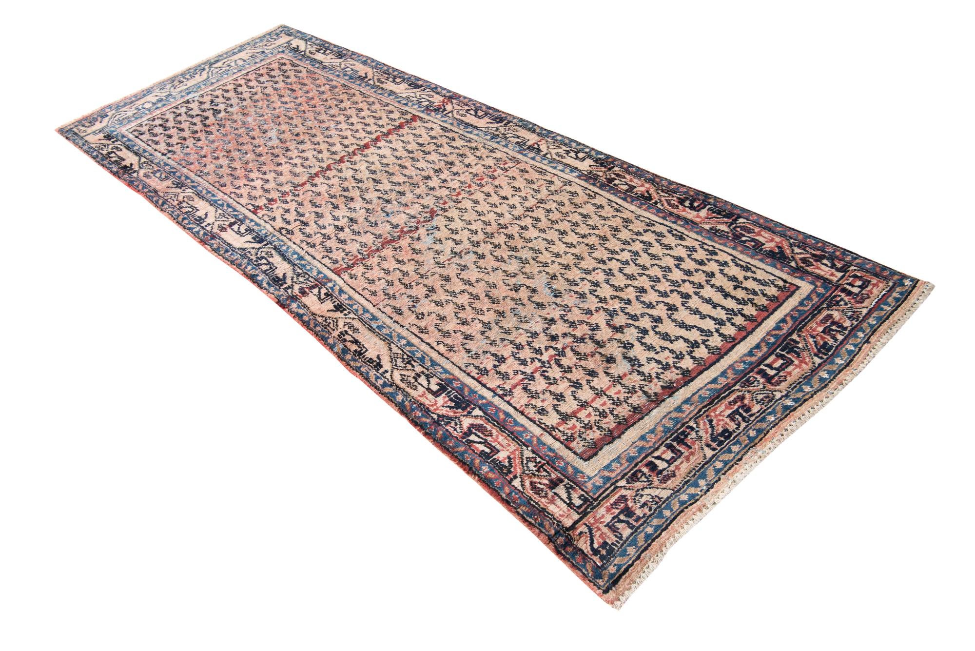 3' 7 x 9' 7 Hand Knotted Ultra Vintage Persian Wool Runner Rug