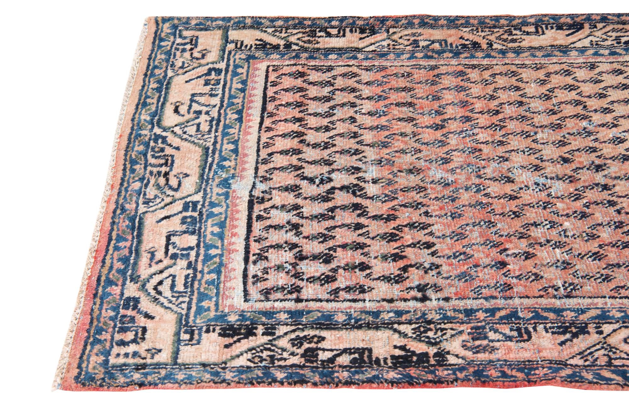 3' 7 x 9' 7 Hand Knotted Ultra Vintage Persian Wool Runner Rug