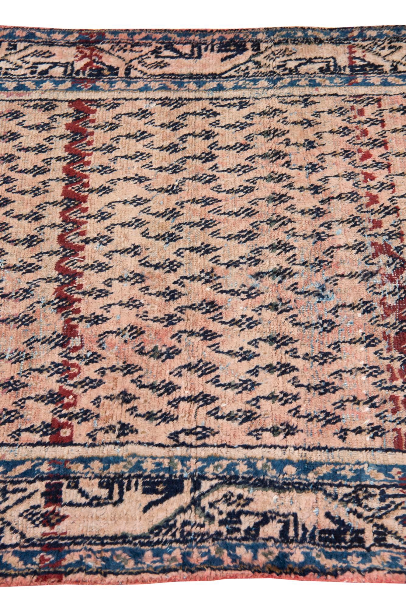 3' 7 x 9' 7 Hand Knotted Ultra Vintage Persian Wool Runner Rug