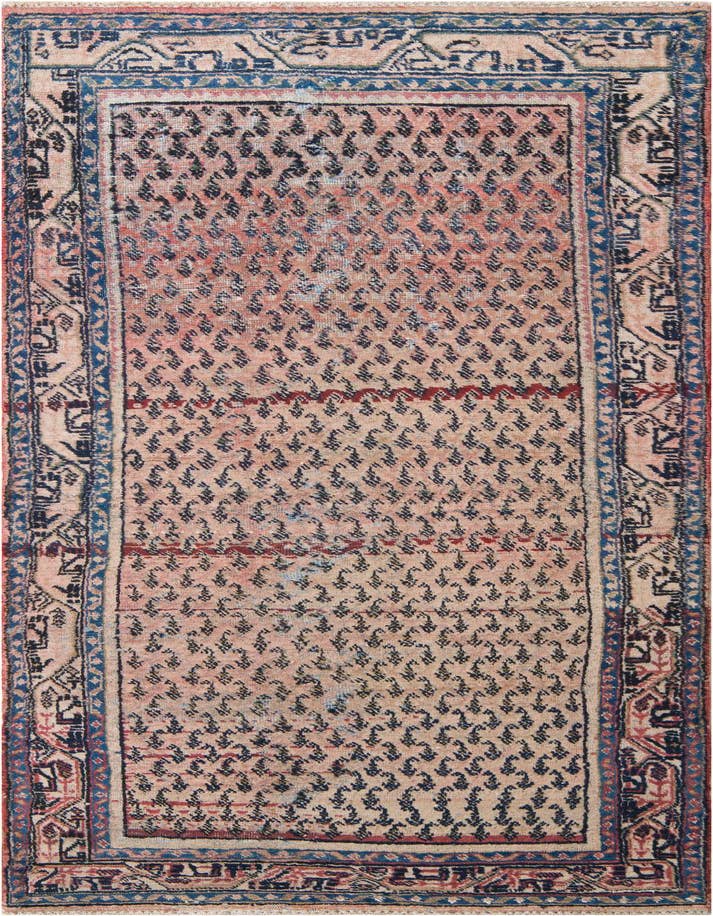 Detail image of 3' 7 x 9' 7 Hand Knotted Ultra Vintage Persian Wool Runner Rug