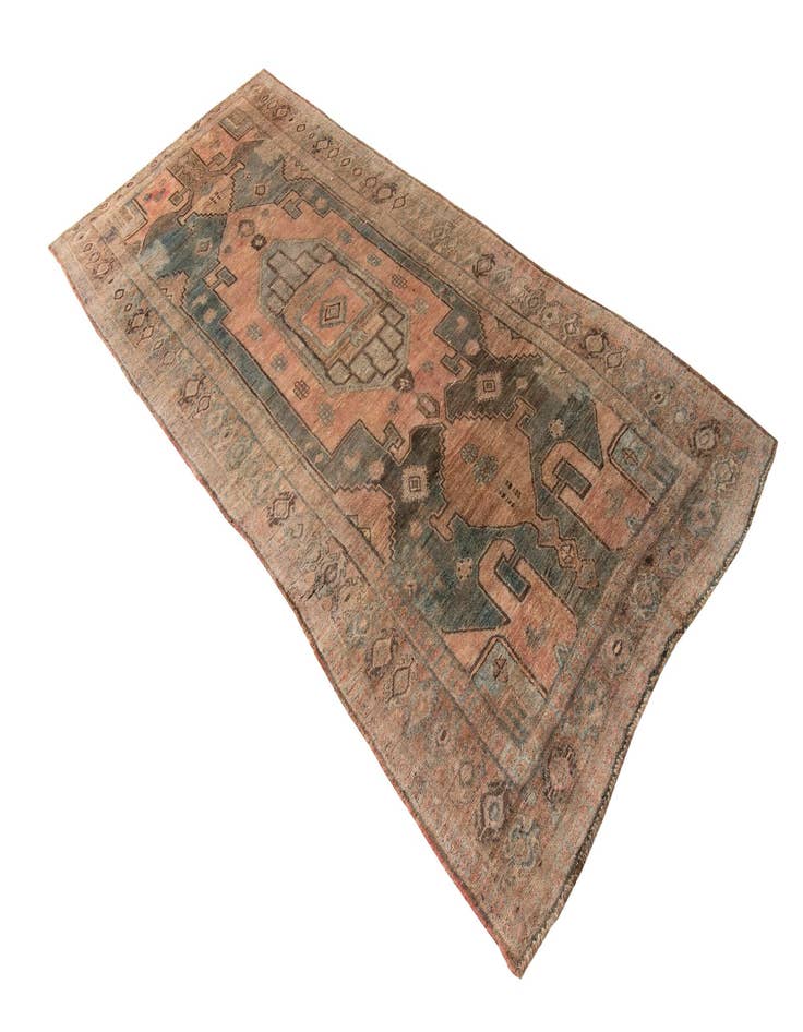 Detail image of 4' 4 x 9' 10  Hand Knotted Ultra Vintage Persian Wool Runner Rug