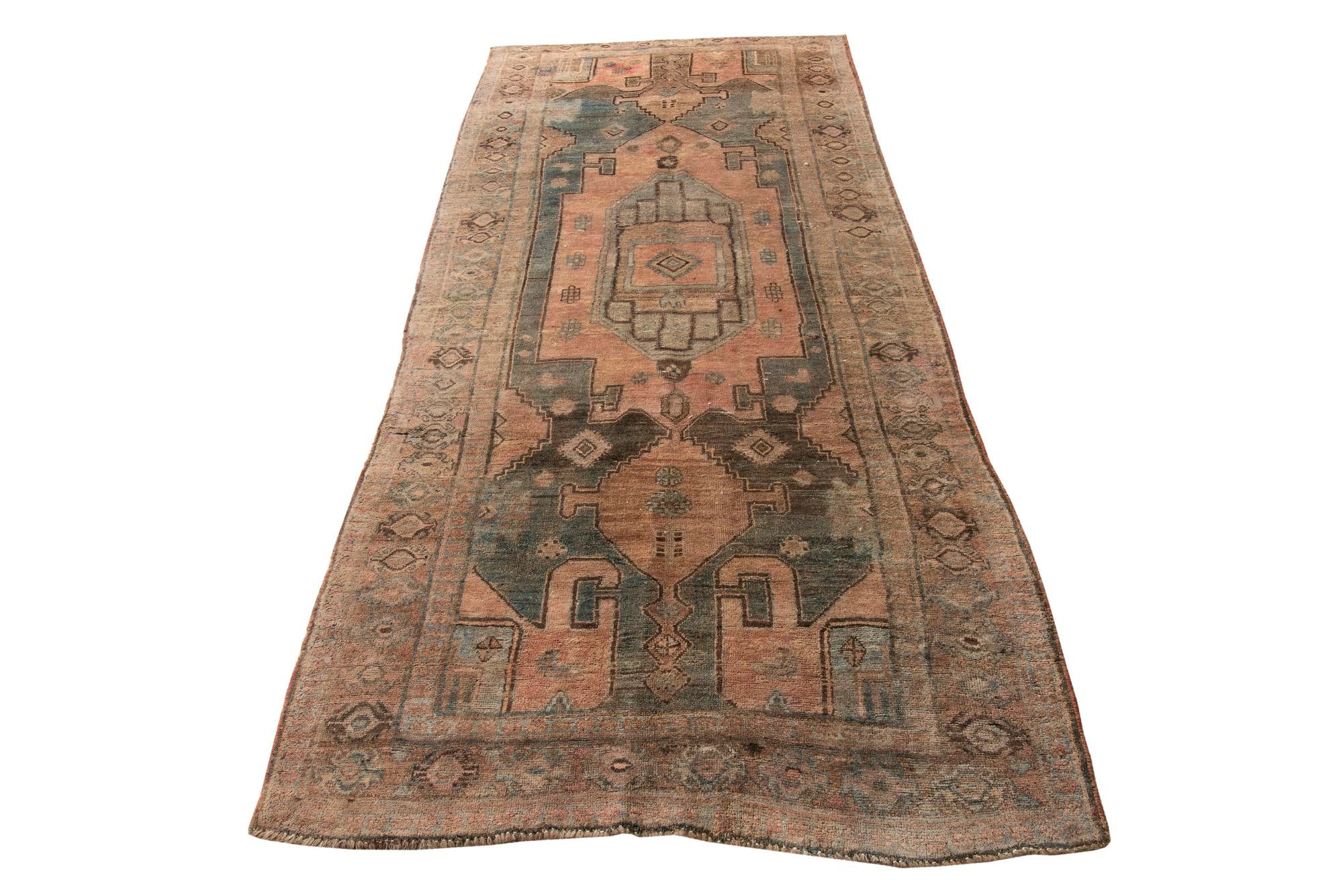 130cm x 300cm Hand Knotted Ultra Vintage Persian Wool Runner Rug