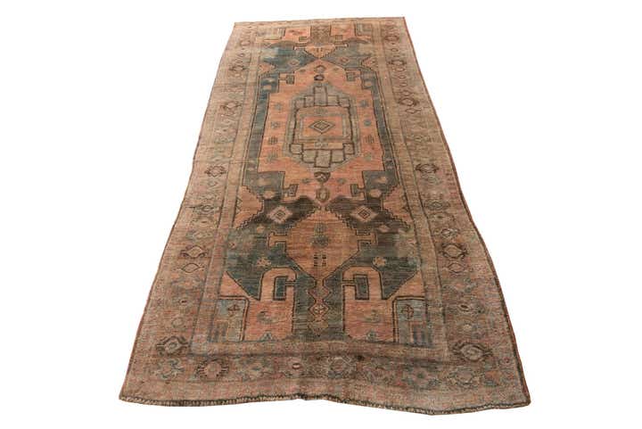 4' 4 x 9' 10 Hand Knotted Ultra Vintage Persian Wool Runner Rug