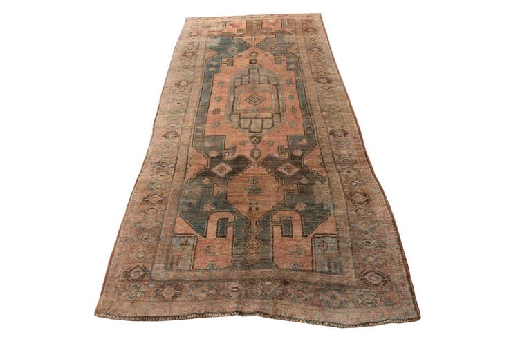 Detail image of 4' 4 x 9' 10 Hand Knotted Ultra Vintage Persian Wool Runner Rug