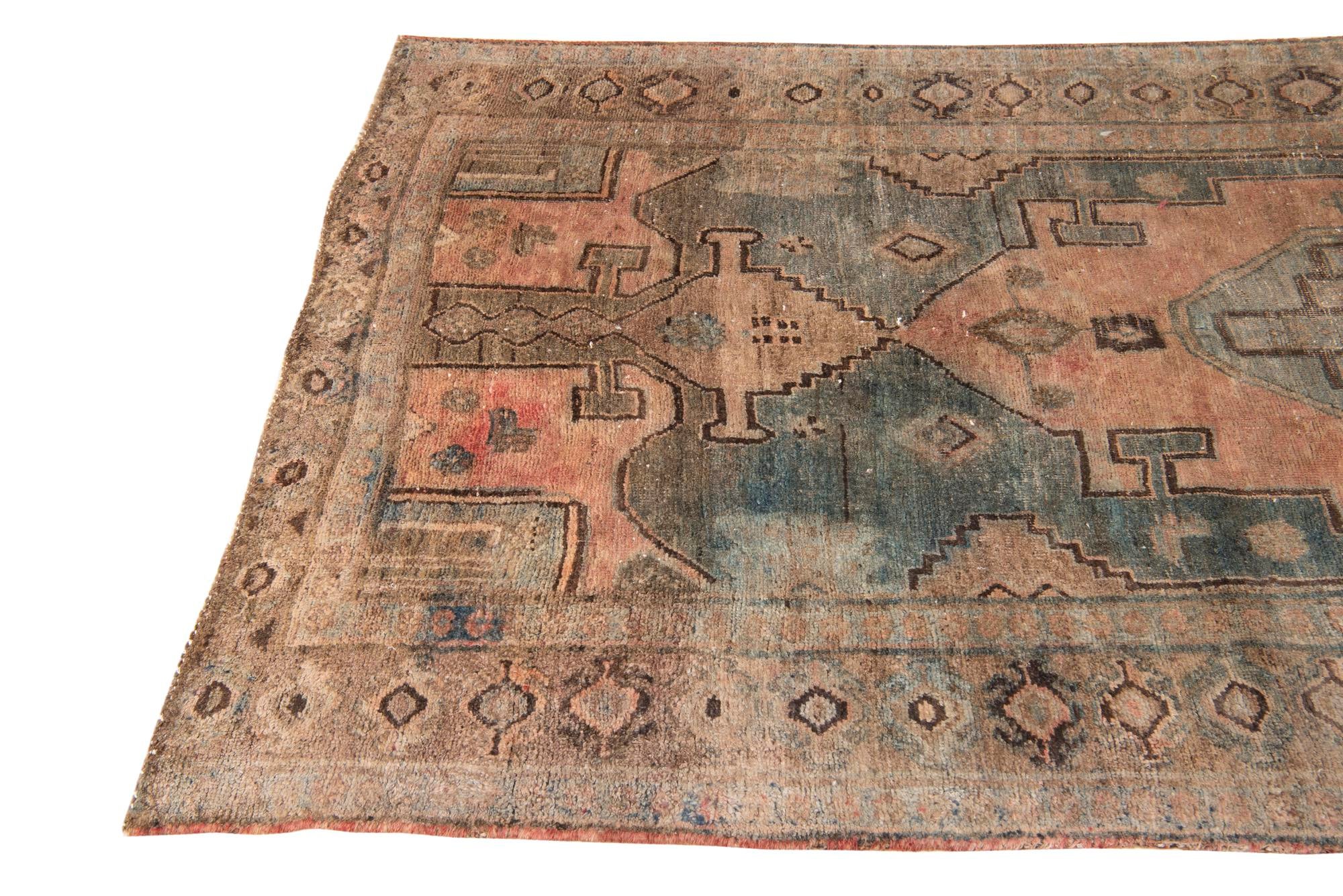 130cm x 300cm Hand Knotted Ultra Vintage Persian Wool Runner Rug