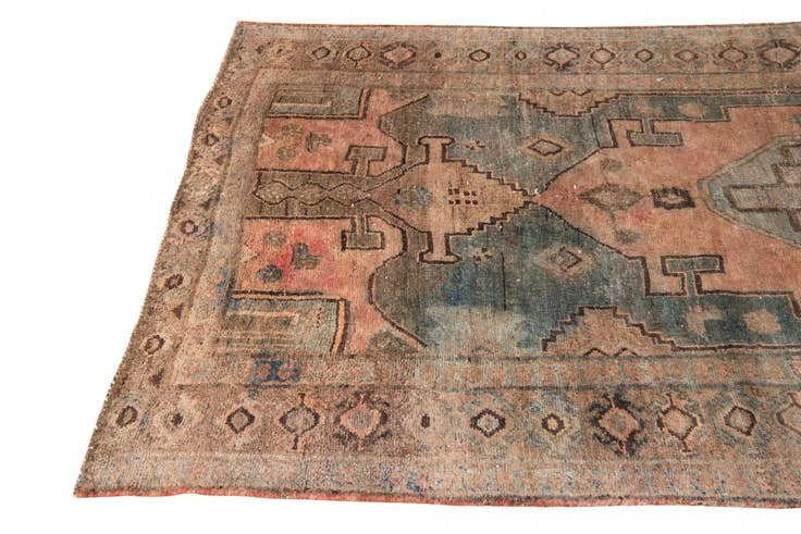Detail image of 4' 4 x 9' 10 Hand Knotted Ultra Vintage Persian Wool Runner Rug