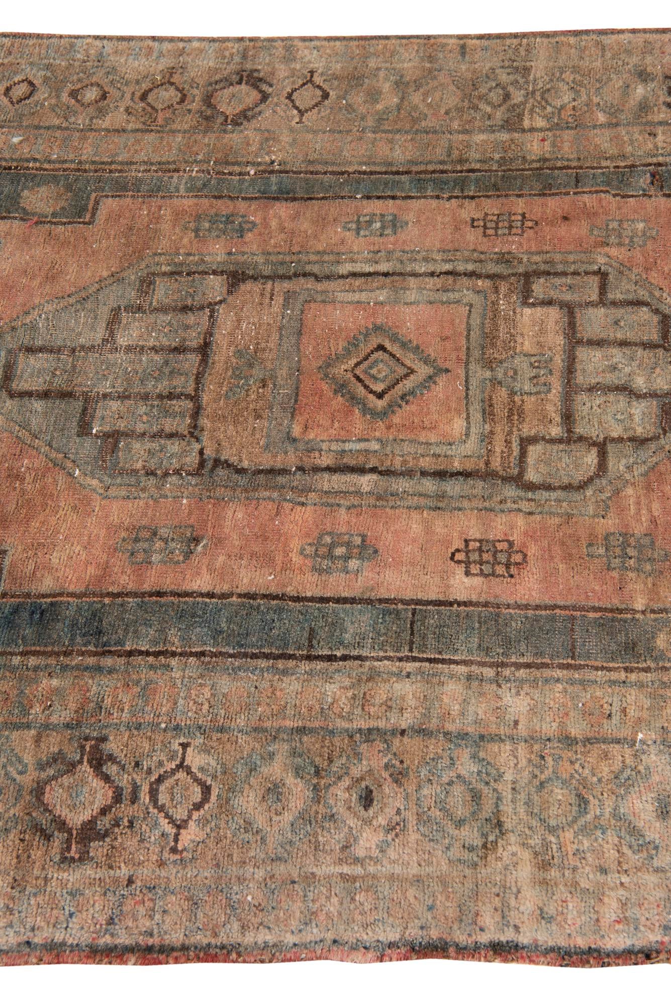 130cm x 300cm Hand Knotted Ultra Vintage Persian Wool Runner Rug