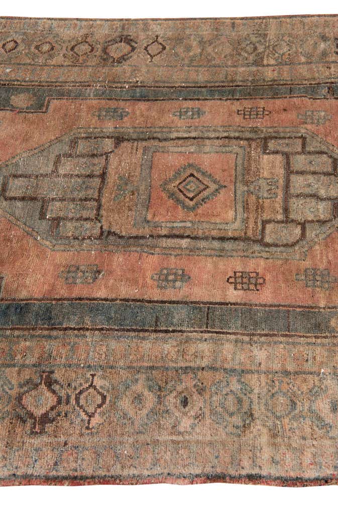 4' 4 x 9' 10 Hand Knotted Ultra Vintage Persian Wool Runner Rug