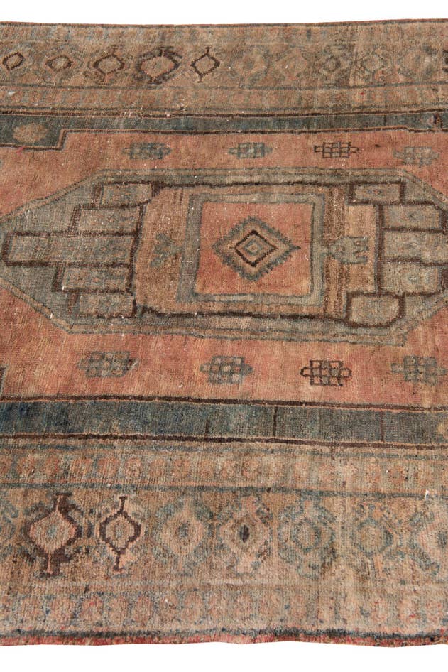 Detail image of 4' 4 x 9' 10 Hand Knotted Ultra Vintage Persian Wool Runner Rug