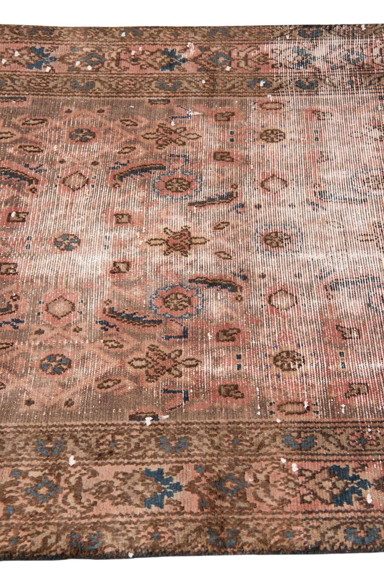 3' 6 x 10' 3 Hand Knotted Ultra Vintage Persian Wool Runner Rug