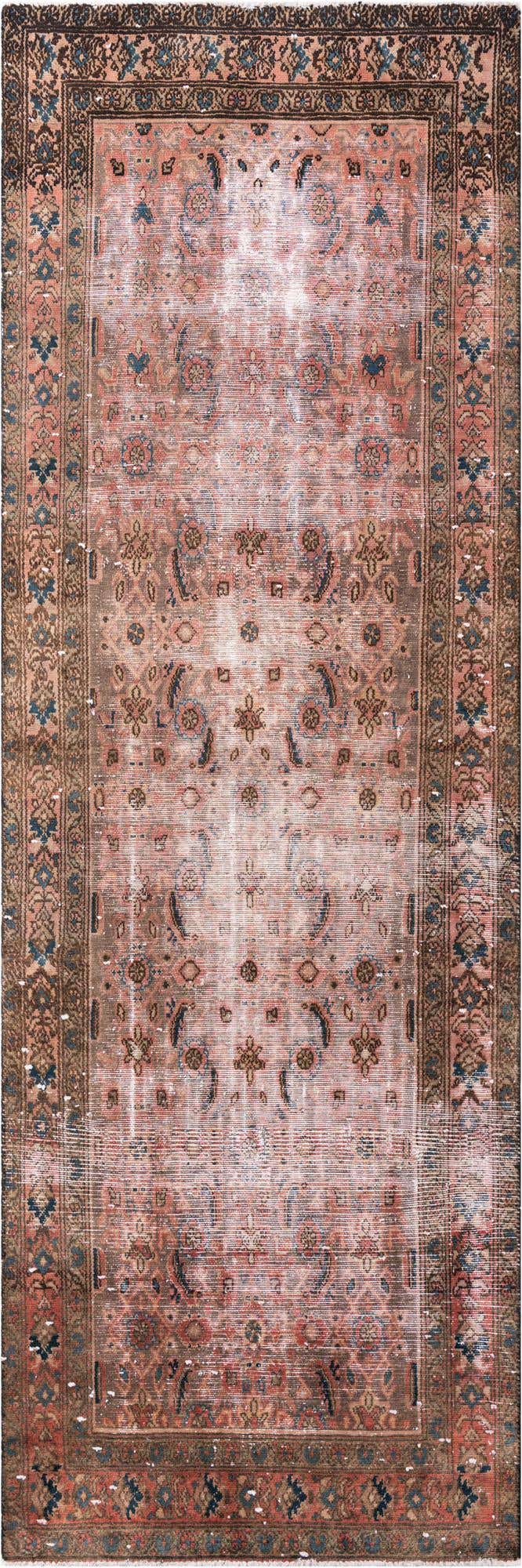 3' 6 x 10' 3 Hand Knotted Ultra Vintage Persian Wool Runner Rug
