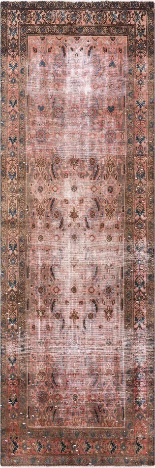 Detail image of 3' 6 x 10' 3 Hand Knotted Ultra Vintage Persian Wool Runner Rug