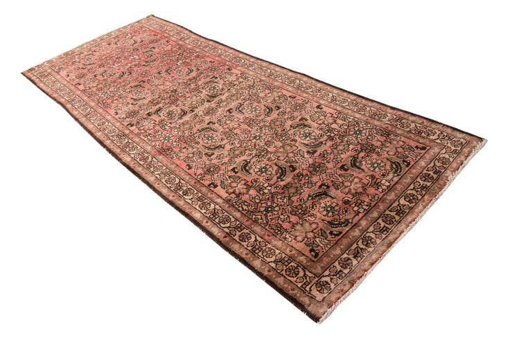 Detail image of 3' 8 x 9' 7 Hand Knotted Ultra Vintage Persian Wool Runner Rug