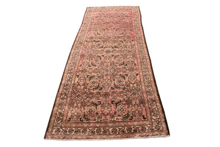 3' 8 x 9' 7 Hand Knotted Ultra Vintage Persian Wool Runner Rug