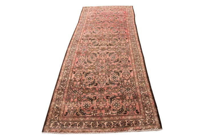 Detail image of 3' 8 x 9' 7 Hand Knotted Ultra Vintage Persian Wool Runner Rug