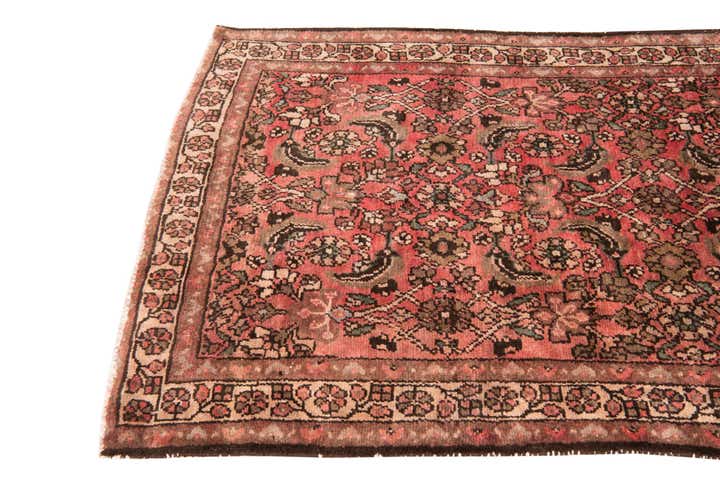 3' 8 x 9' 7 Hand Knotted Ultra Vintage Persian Wool Runner Rug