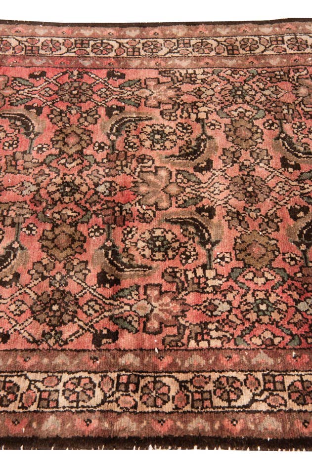 Detail image of 3' 8 x 9' 7 Hand Knotted Ultra Vintage Persian Wool Runner Rug