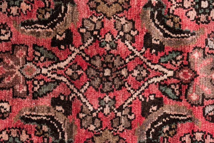 Detail image of 3' 8 x 9' 7 Hand Knotted Ultra Vintage Persian Wool Runner Rug