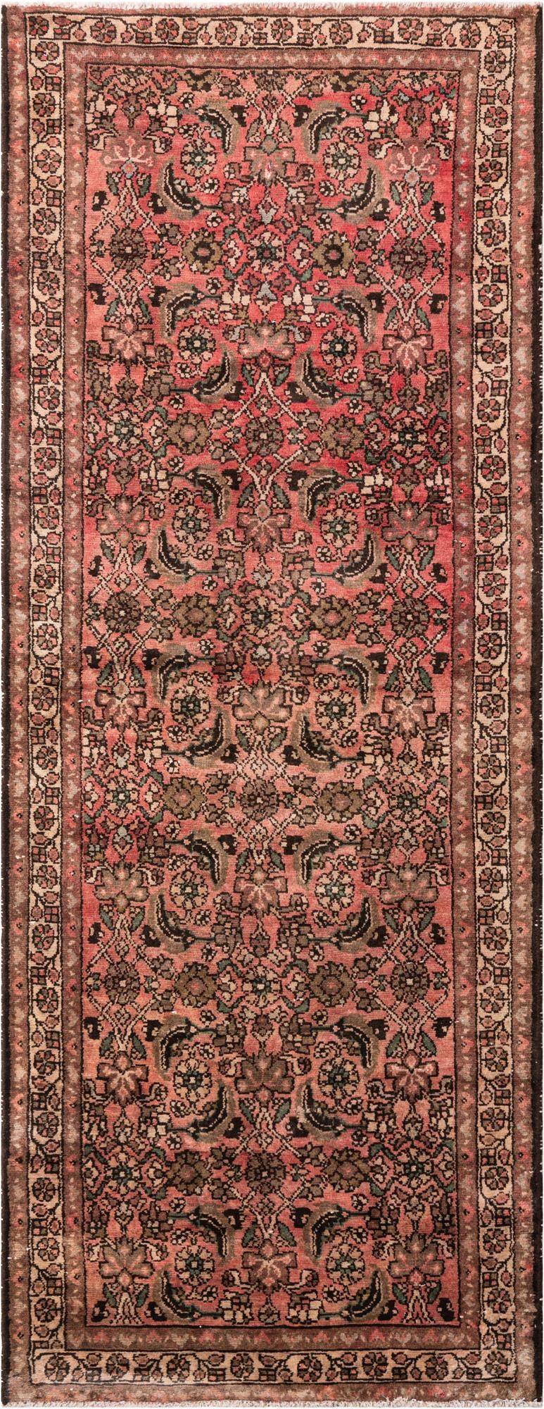 3' 8 x 9' 7 Hand Knotted Ultra Vintage Persian Wool Runner Rug