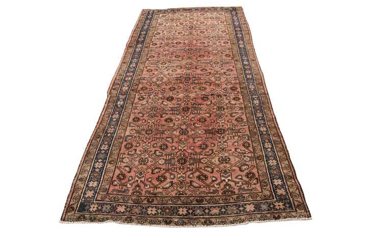 4' 4 x 9' 3 Hand Knotted Ultra Vintage Persian Wool Runner Rug